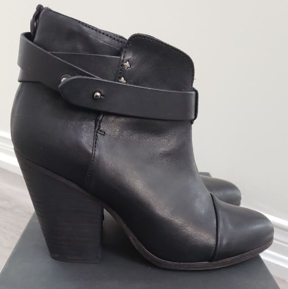 100% Authentic Rag & Bone Harrow booties black leather sz 38.5 - Picture 5 of 13